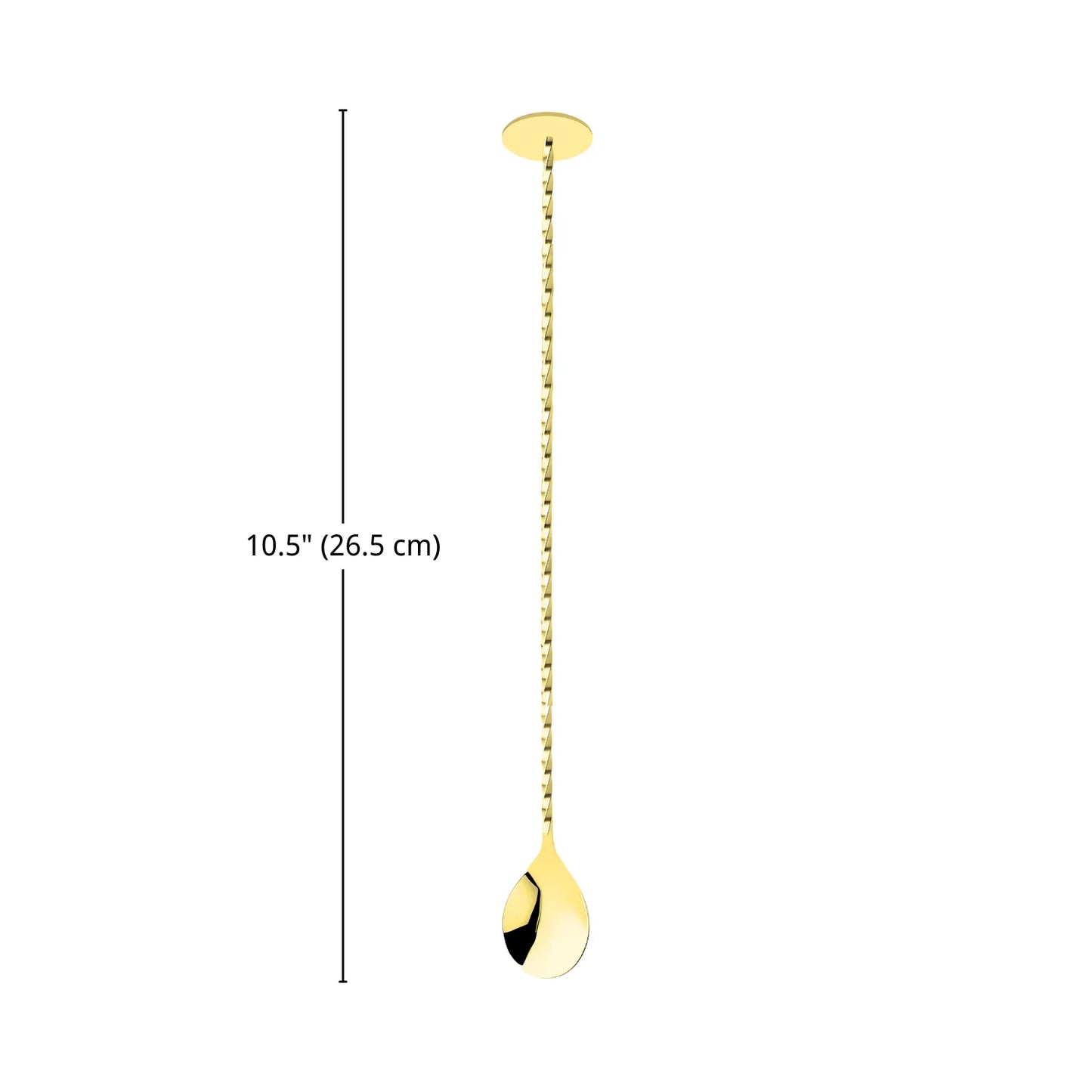 dimension of gold bar spoon with flat end