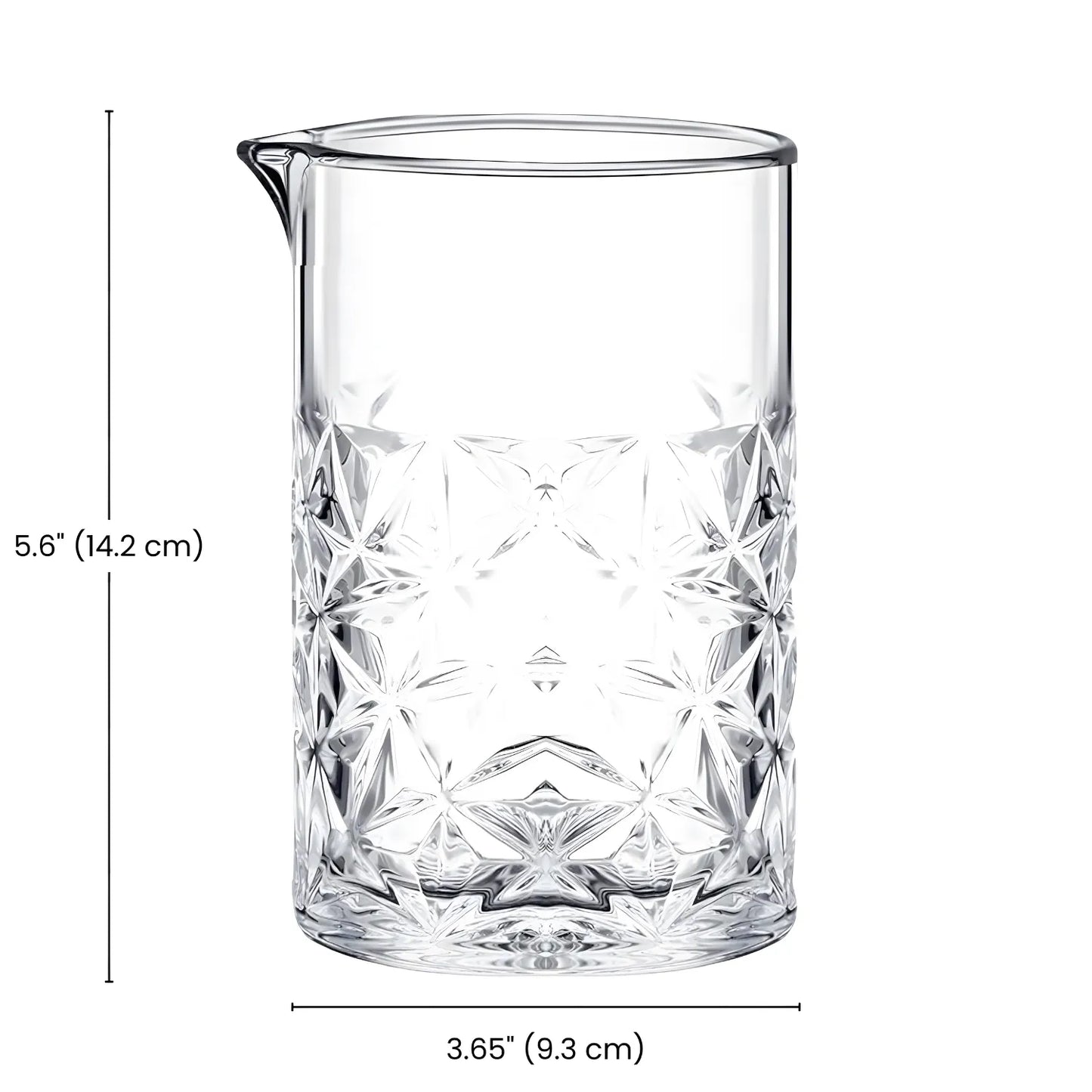 dimensions of cocktail mixing glass