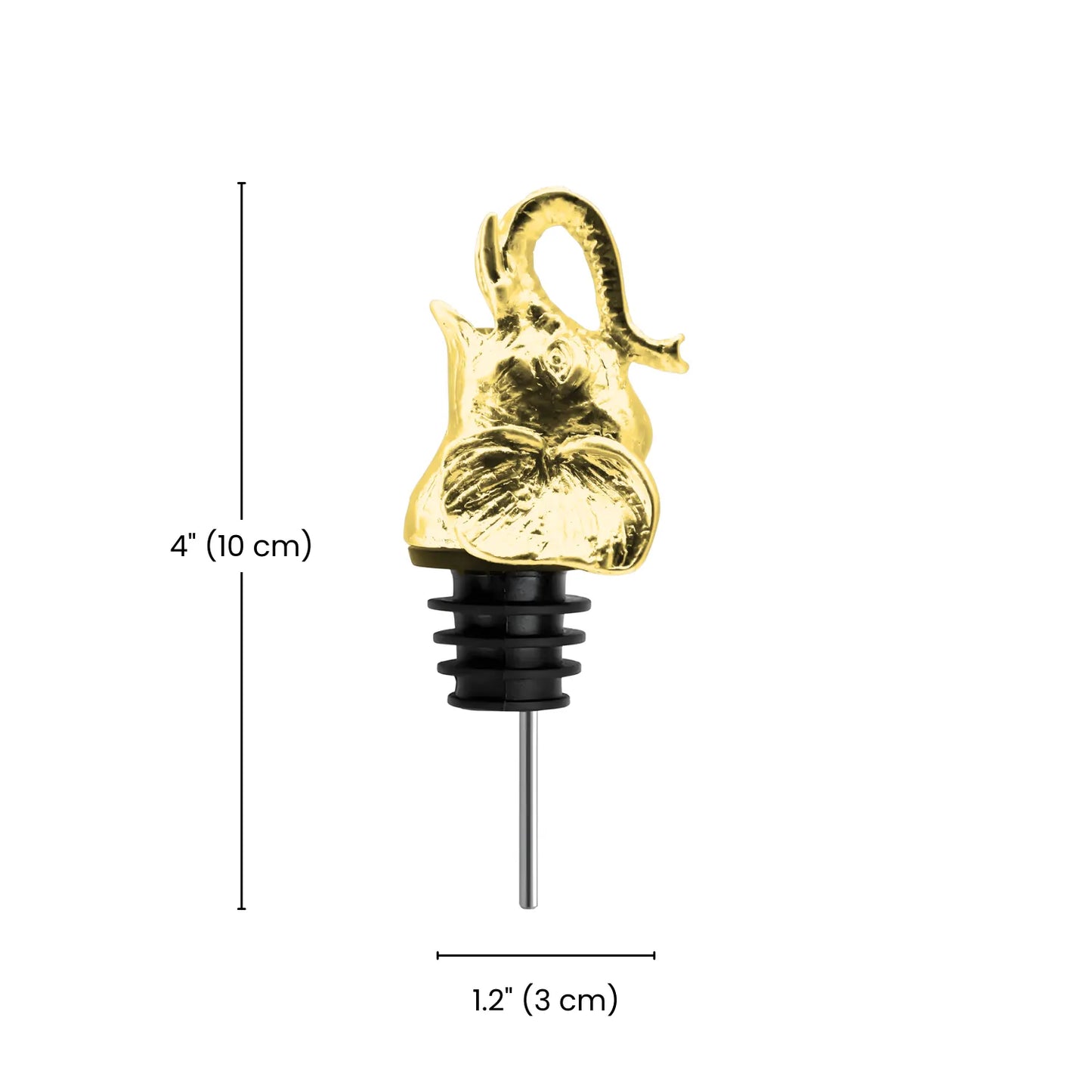 dimensions of gold elephant pourer