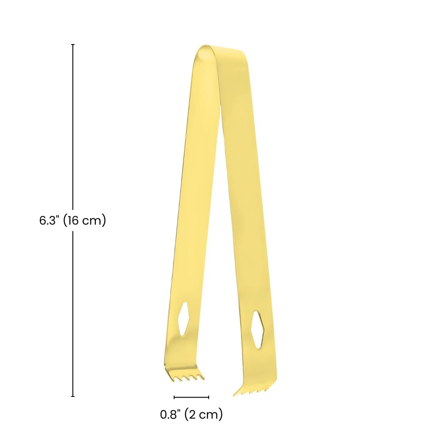 dimensions of gold ice tongs