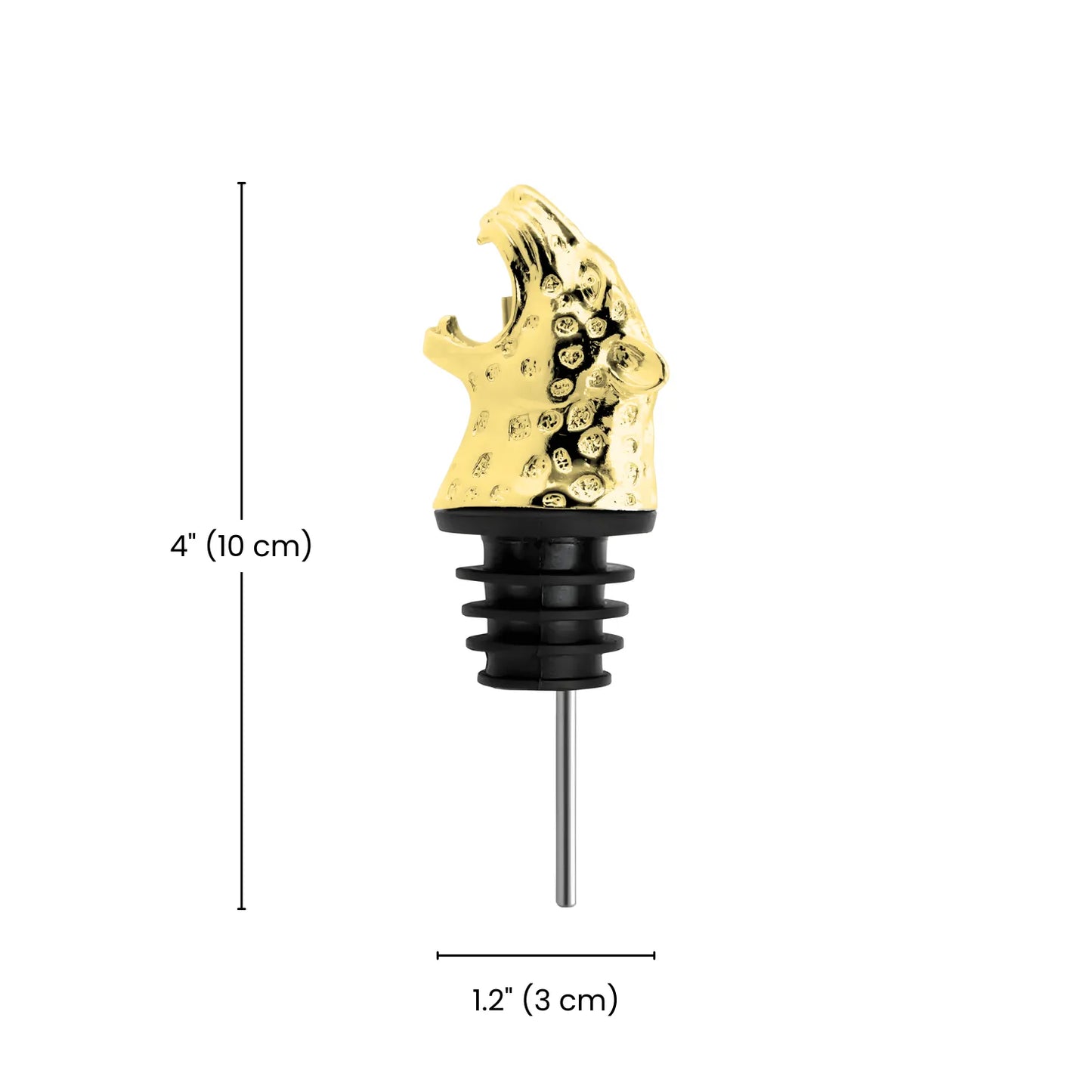 dimensions of gold leopard pourer
