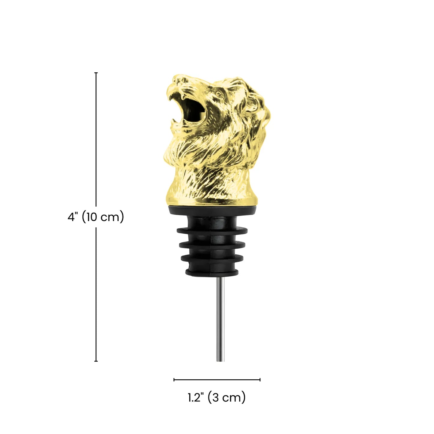 dimensions of gold lion pourer