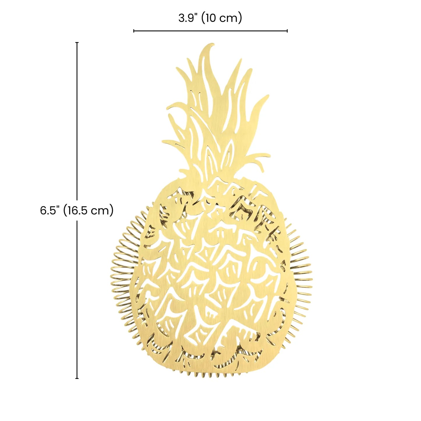 dimensions of gold pineapple strainer