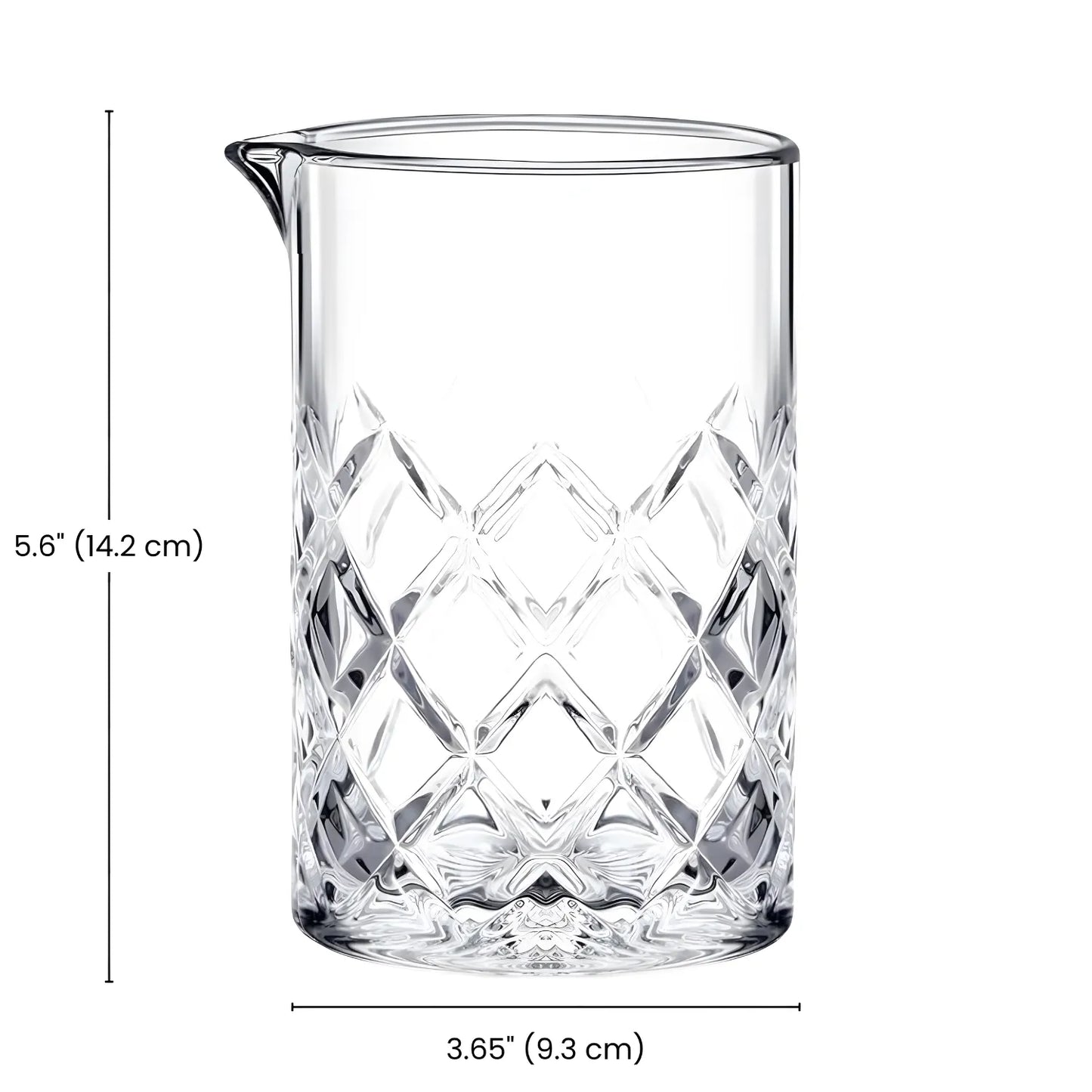 dimensions of mixing glass
