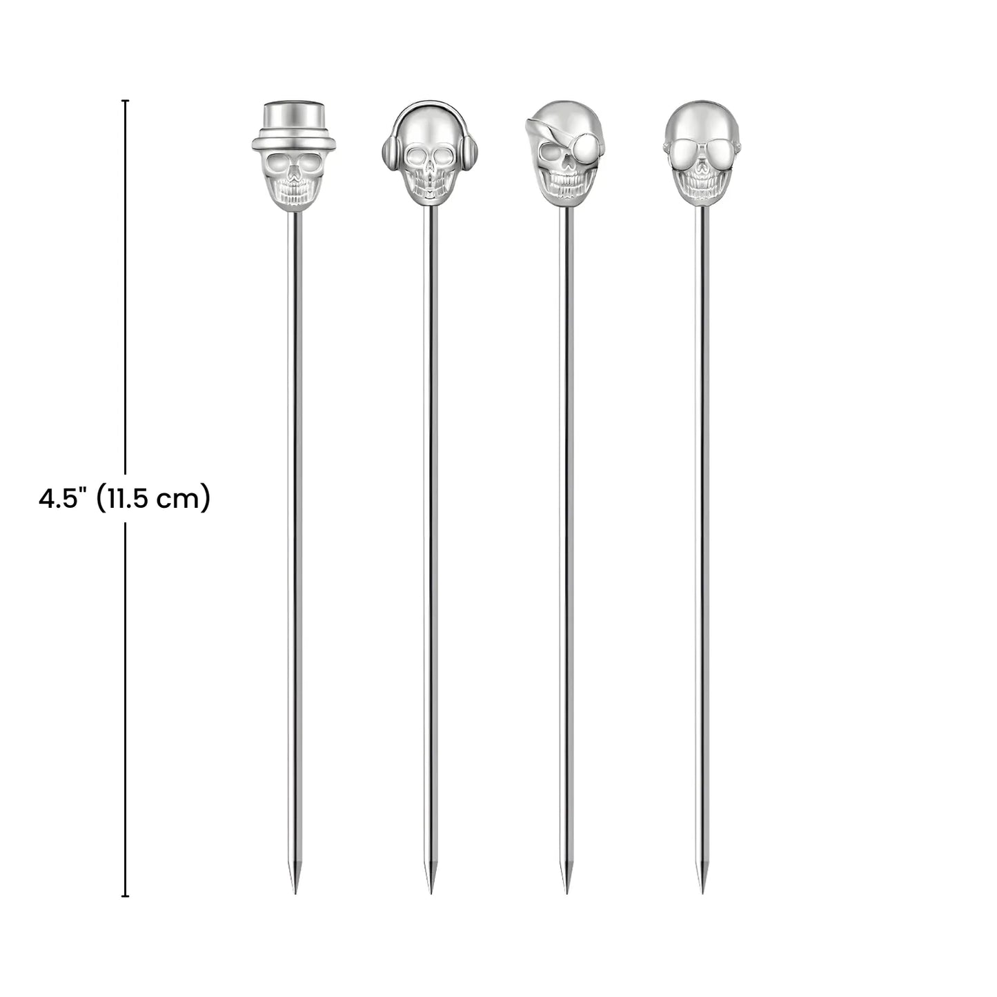 dimensions of skull cocktail picks