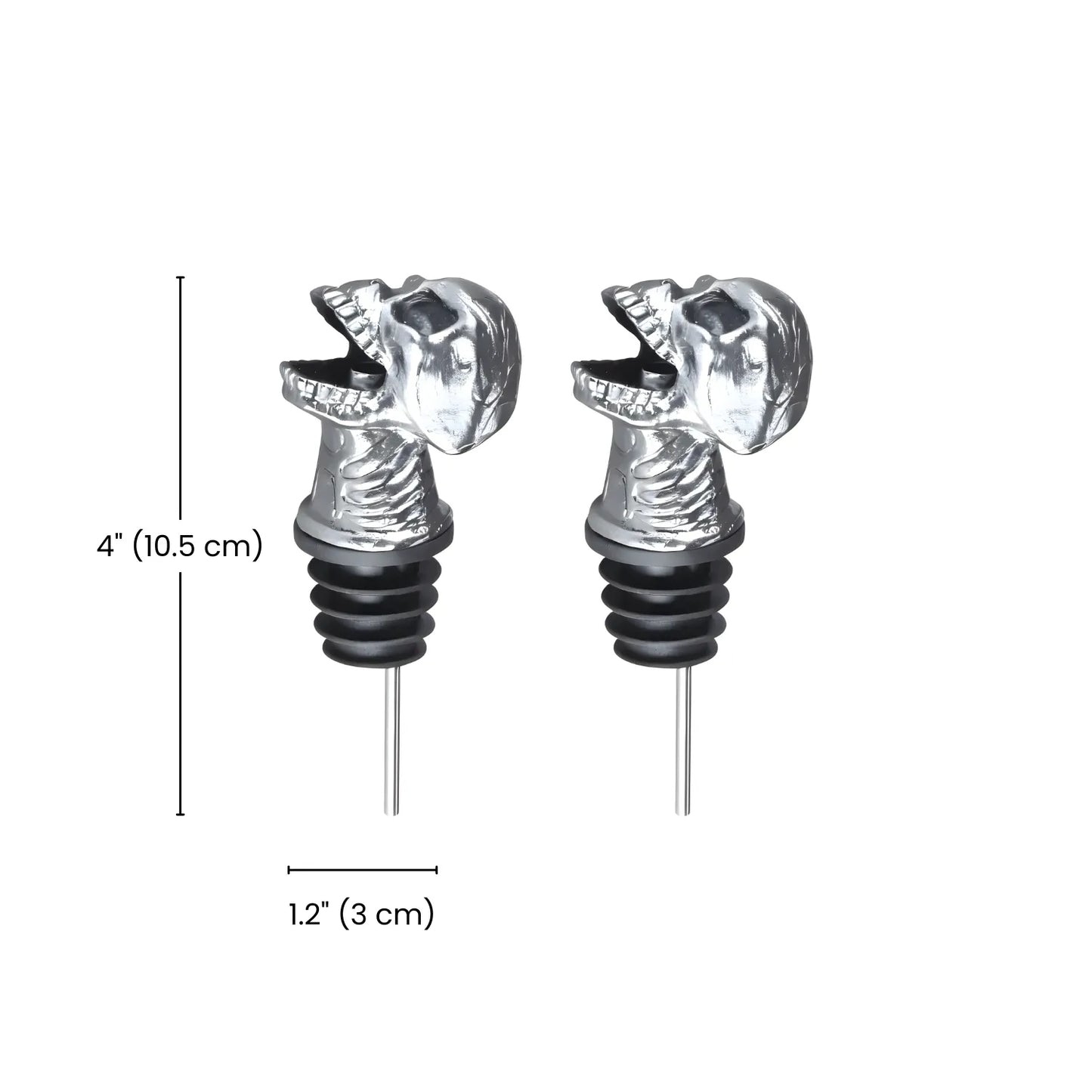 dimensions of skull pourer set of 2
