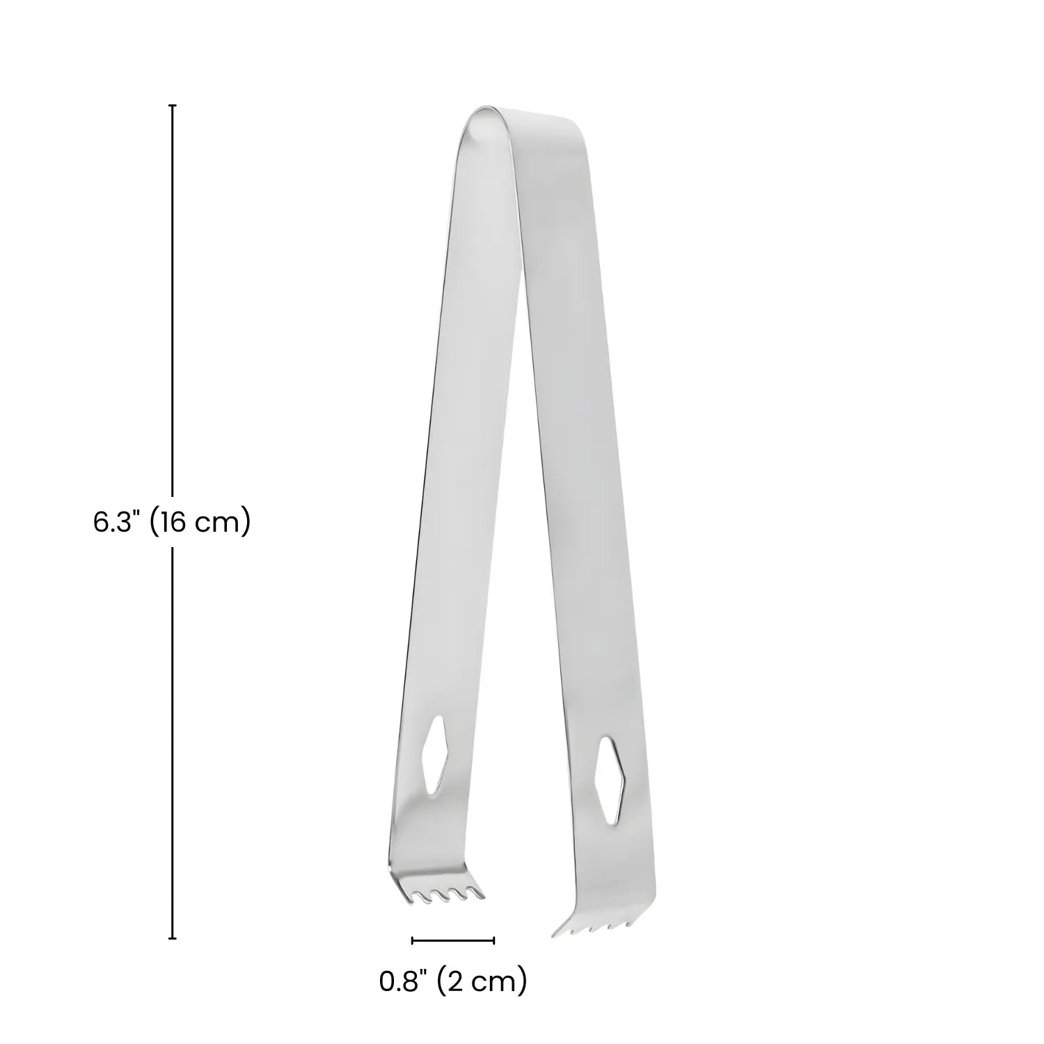 dimensions of stainless steel ice tongs