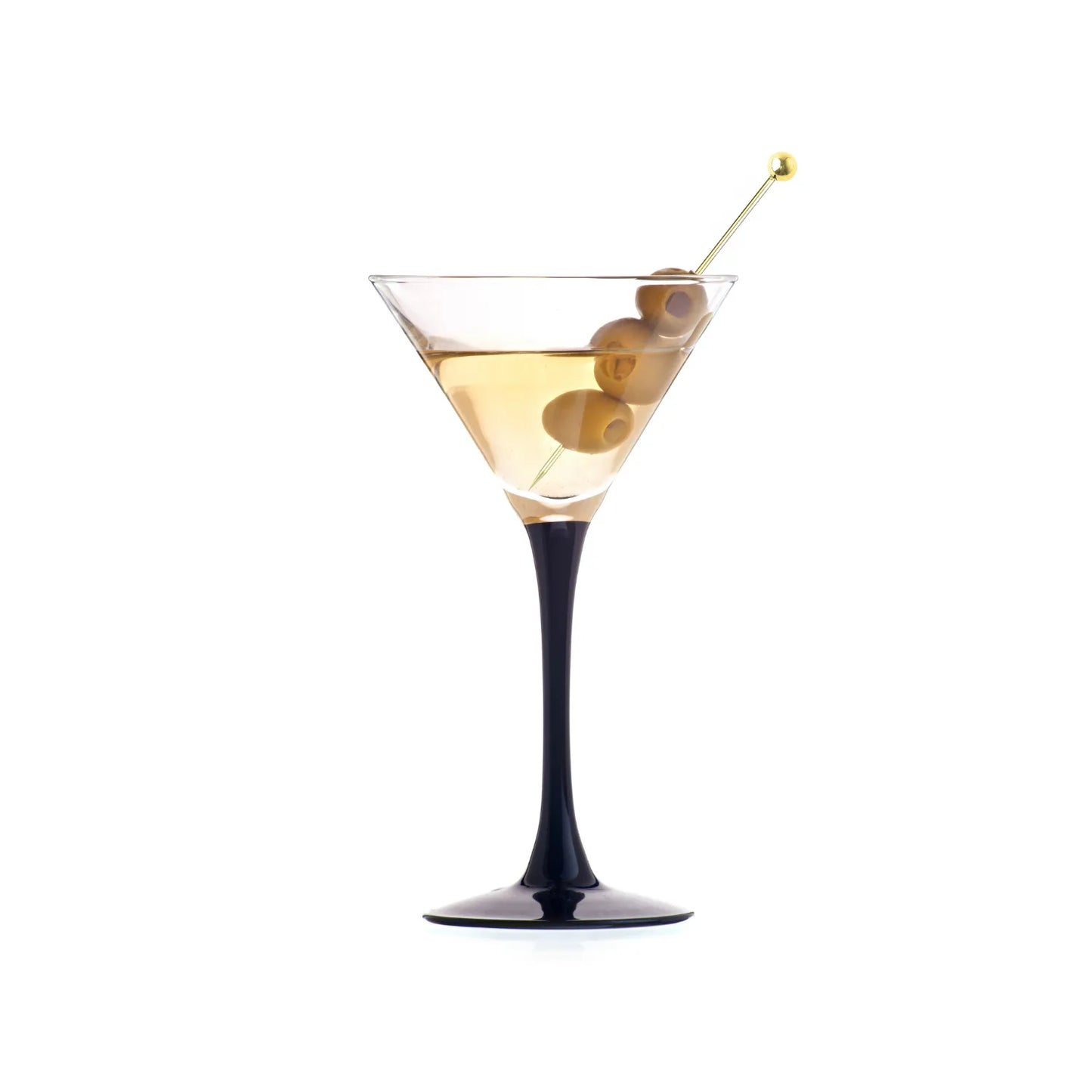 gold cocktail pick in use