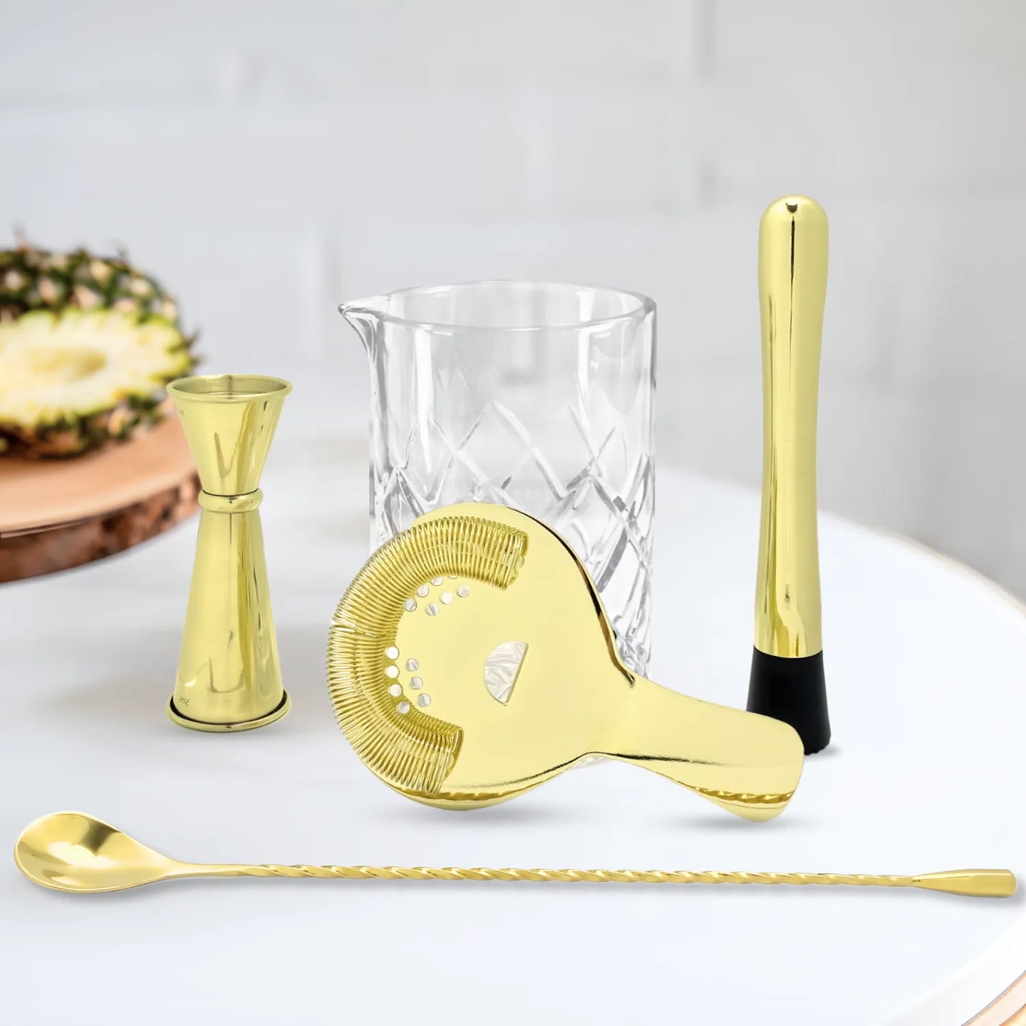 gold mixing glass cocktail set for home bar