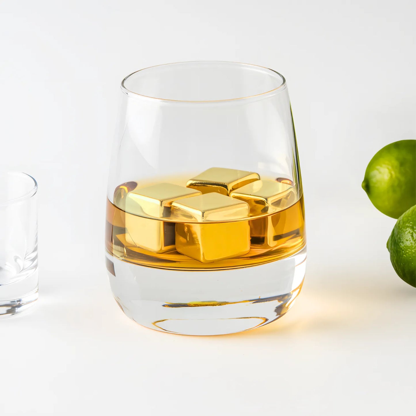 gold stainless steel ice cube set of 8 for whiskey