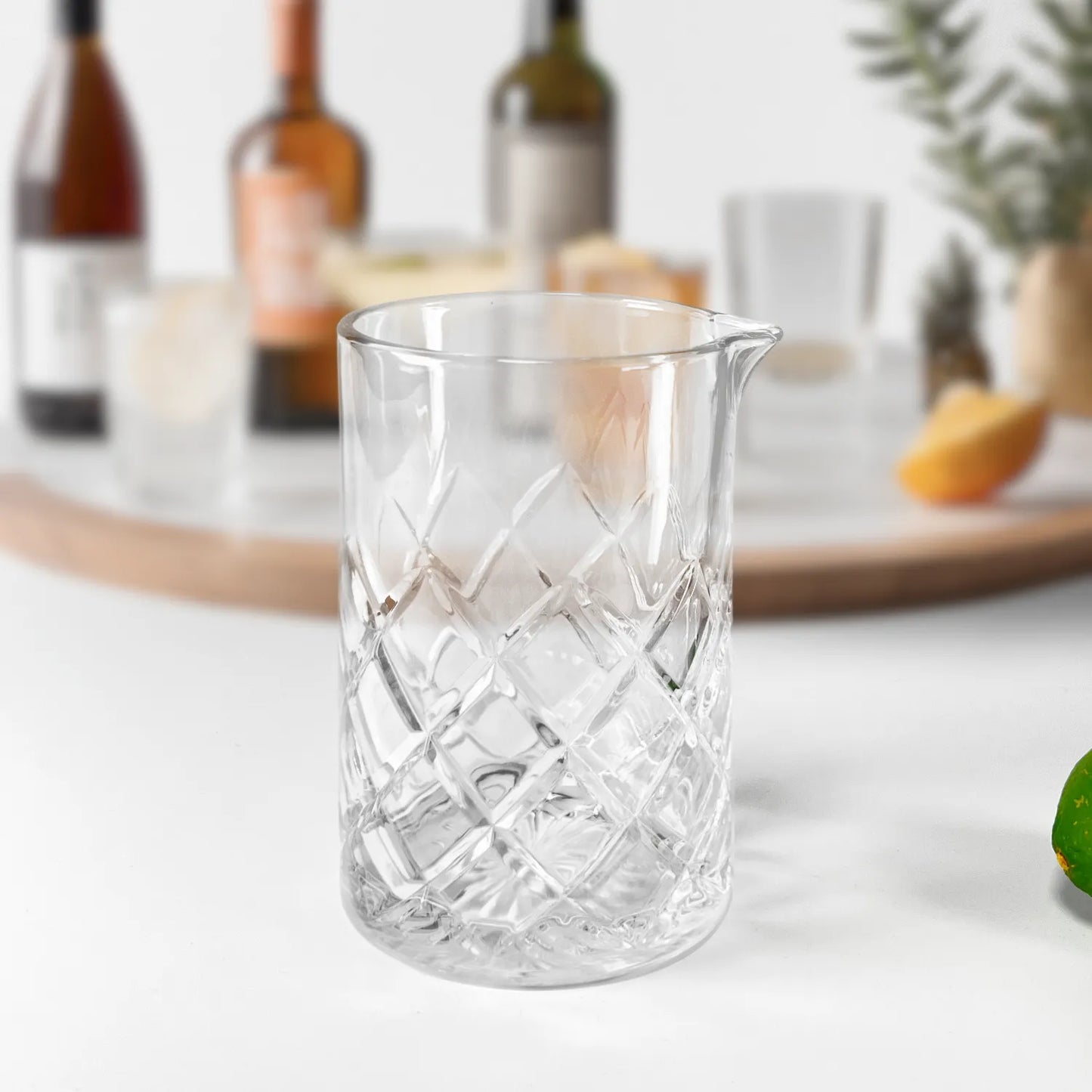 mixing glass on table