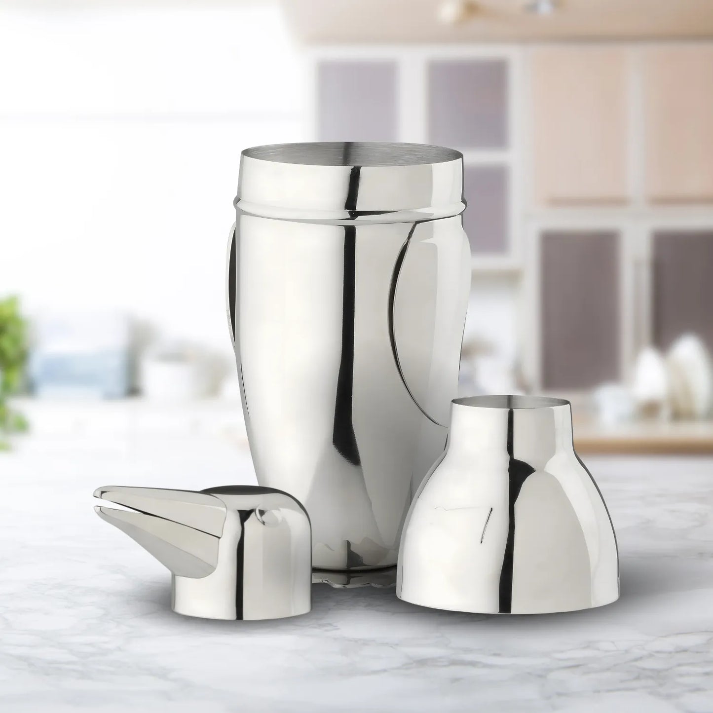 penguin cocktail shaker on table