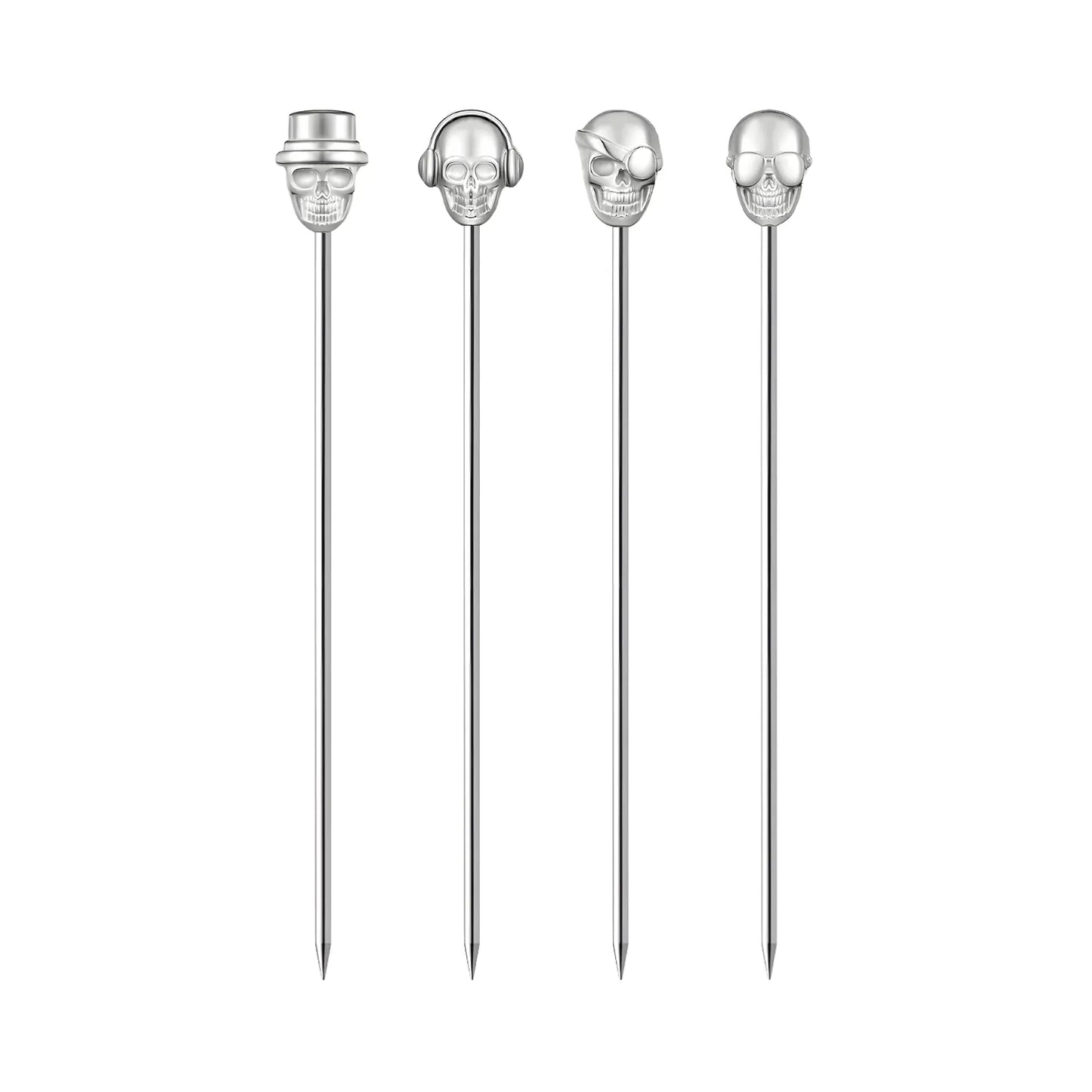 skull cocktail picks set of 4
