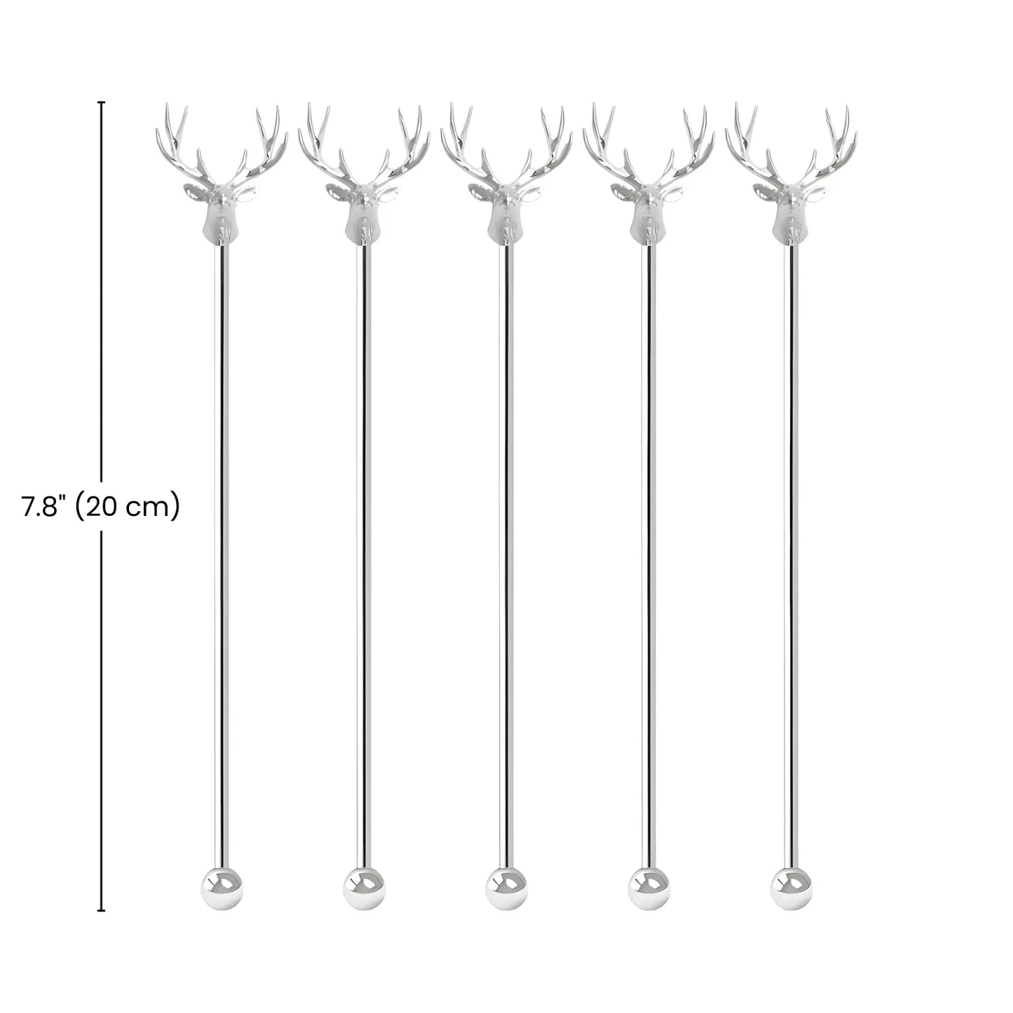 dimensions of deer swizzle stick set of 5