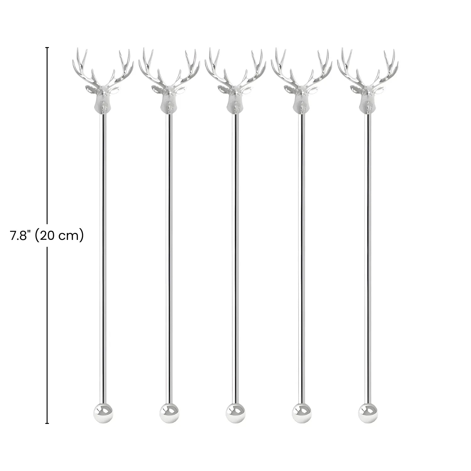 dimensions of deer swizzle stick set of 5