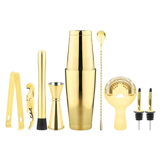 gold Boston shaker bartender kit