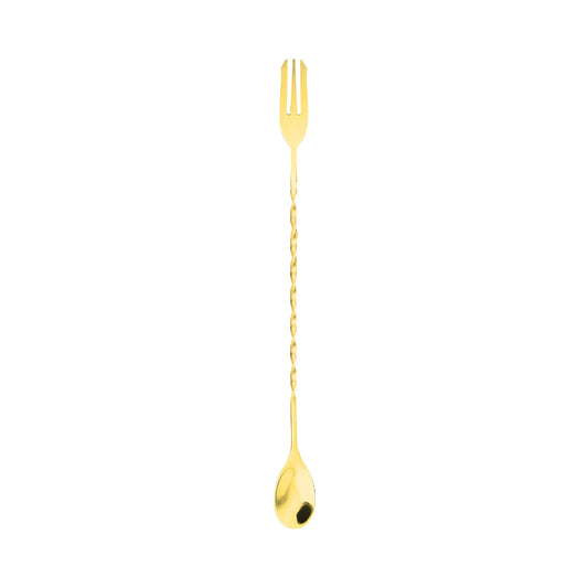 gold bar spoon with fork end