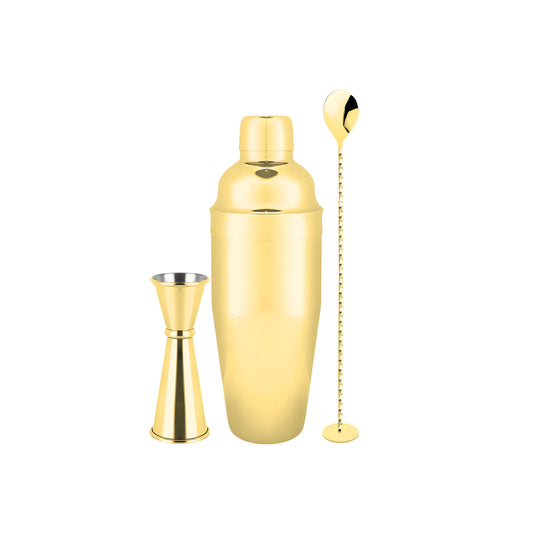 gold cobbler shaker cocktail set