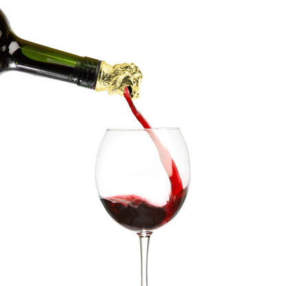 gold lion pourer for wine
