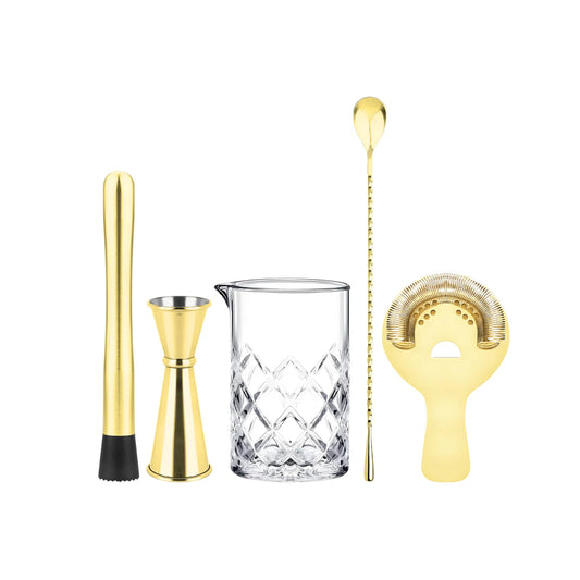 gold mixing glass cocktail set