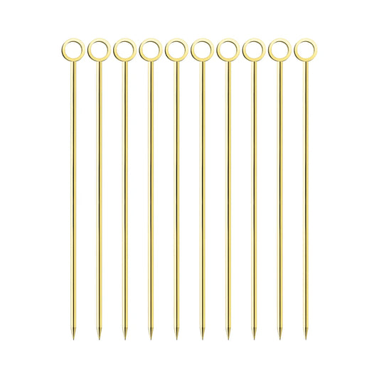 gold ring cocktail picks set of 10