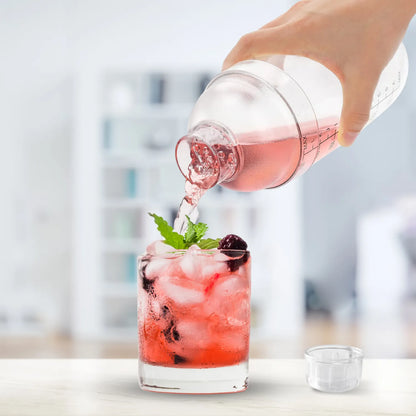 plastic cocktail shaker in use
