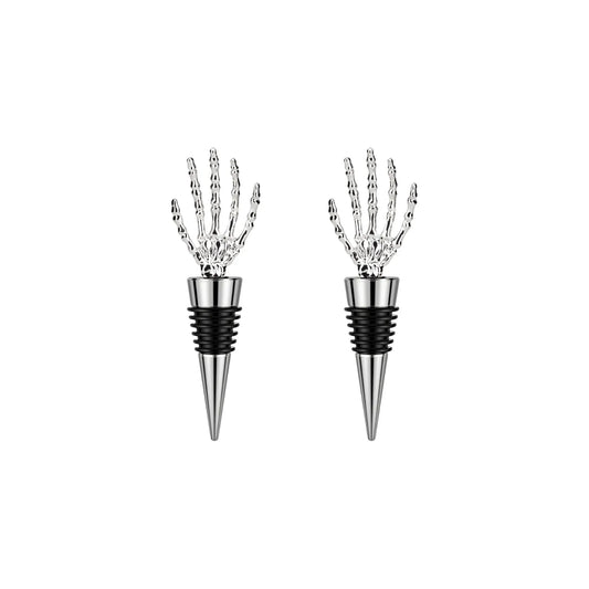 skeleton hand wine stopper set of 2