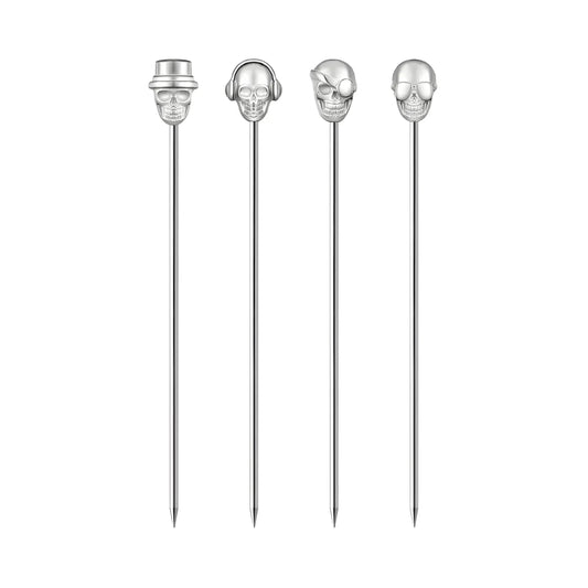 skull cocktail picks set of 4