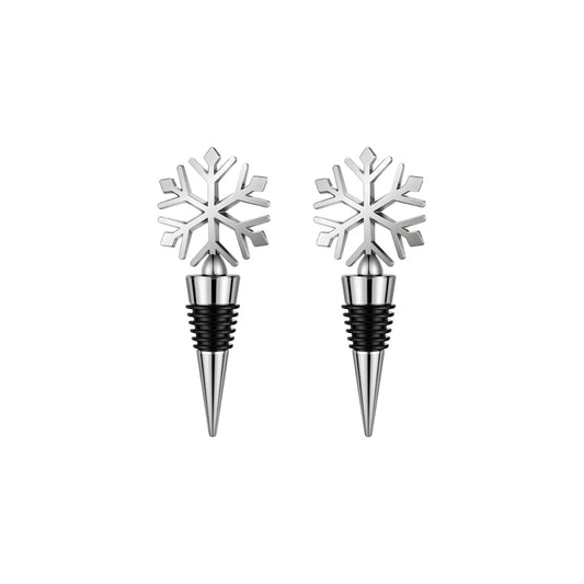 snowflake wine stopper set of 2