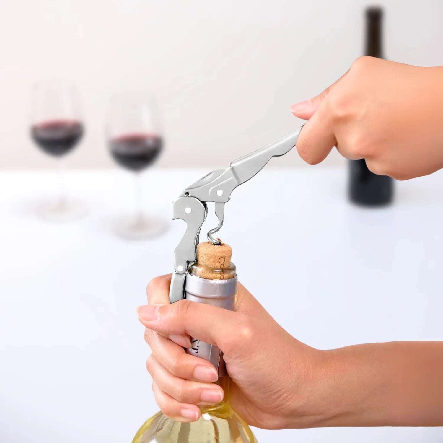 wine key in use
